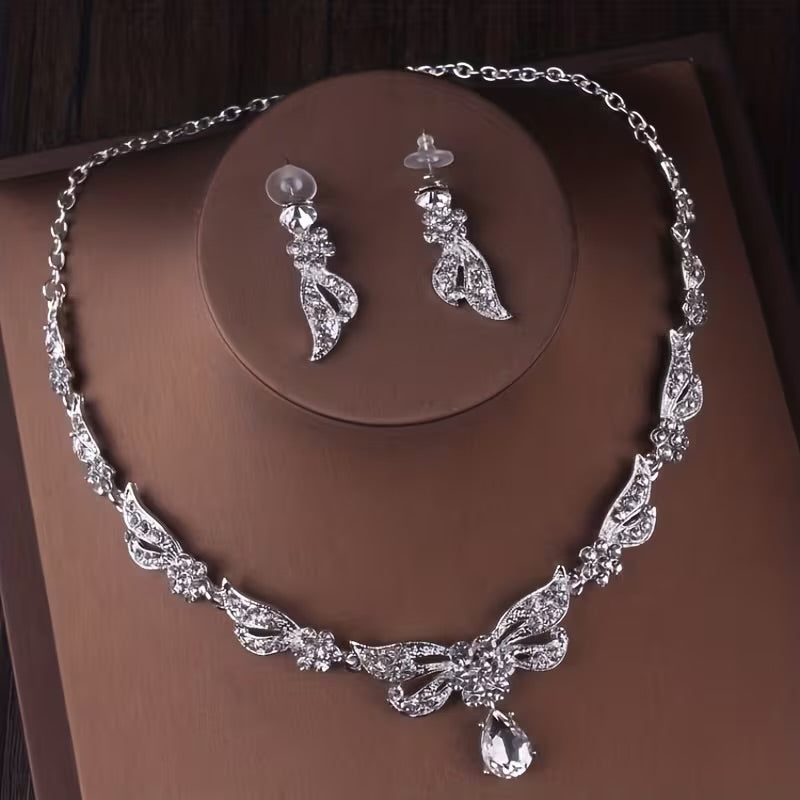 Set corona plateada con gota