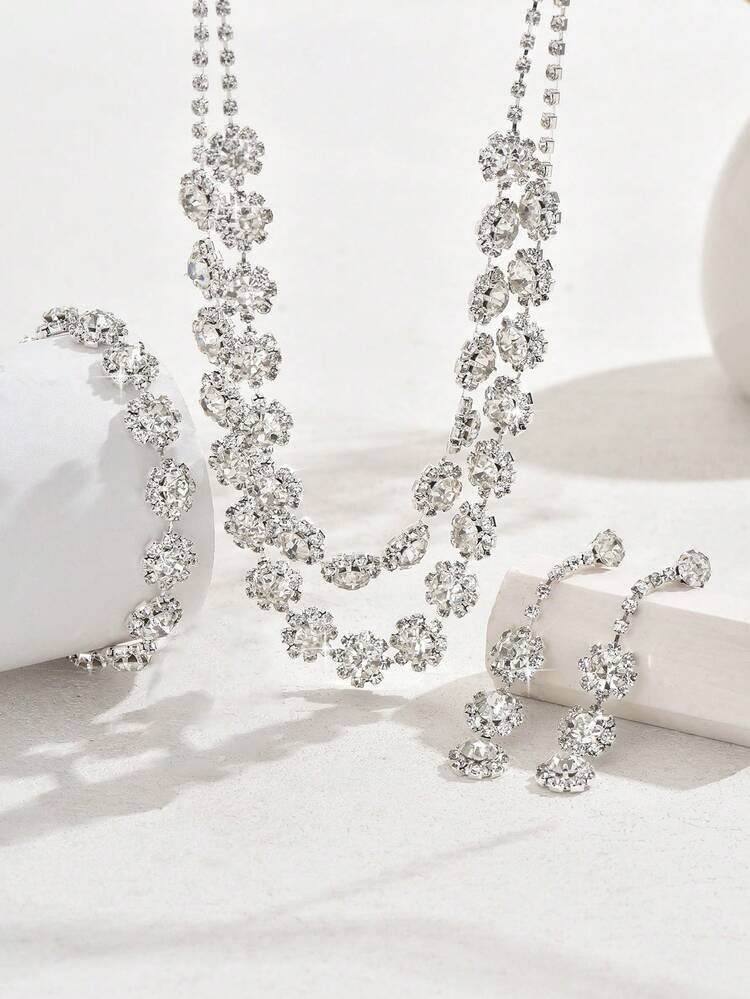 Set de joyeria collar doble 3pz