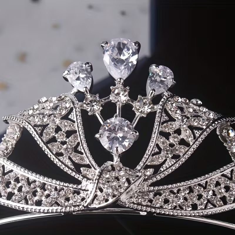 Set corona plateada con gota