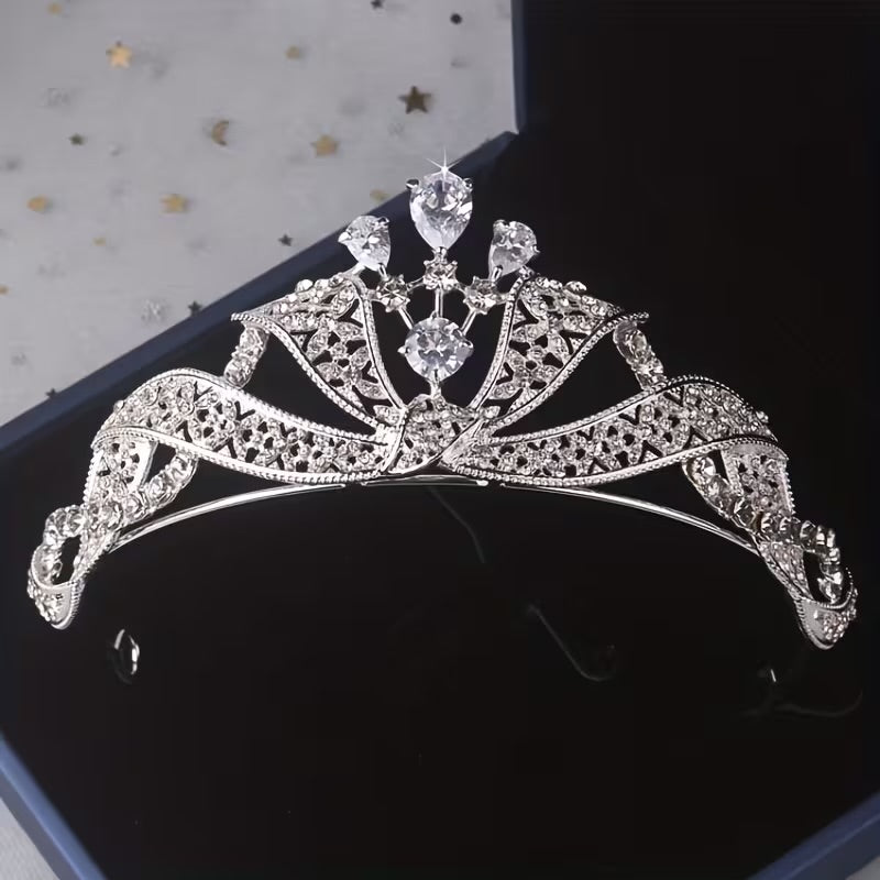 Set corona plateada con gota