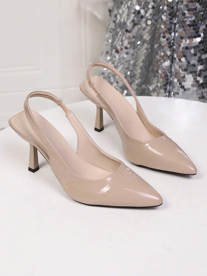 Pumps tacón color beige