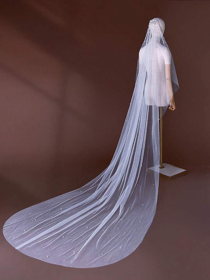 Velo de novia capilla perlas