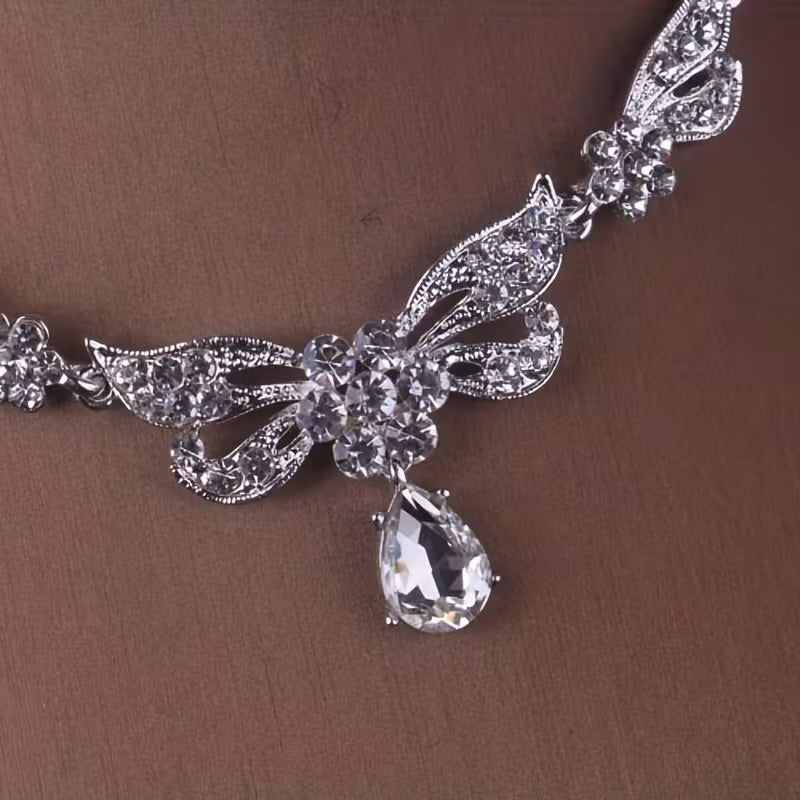 Set corona plateada con gota