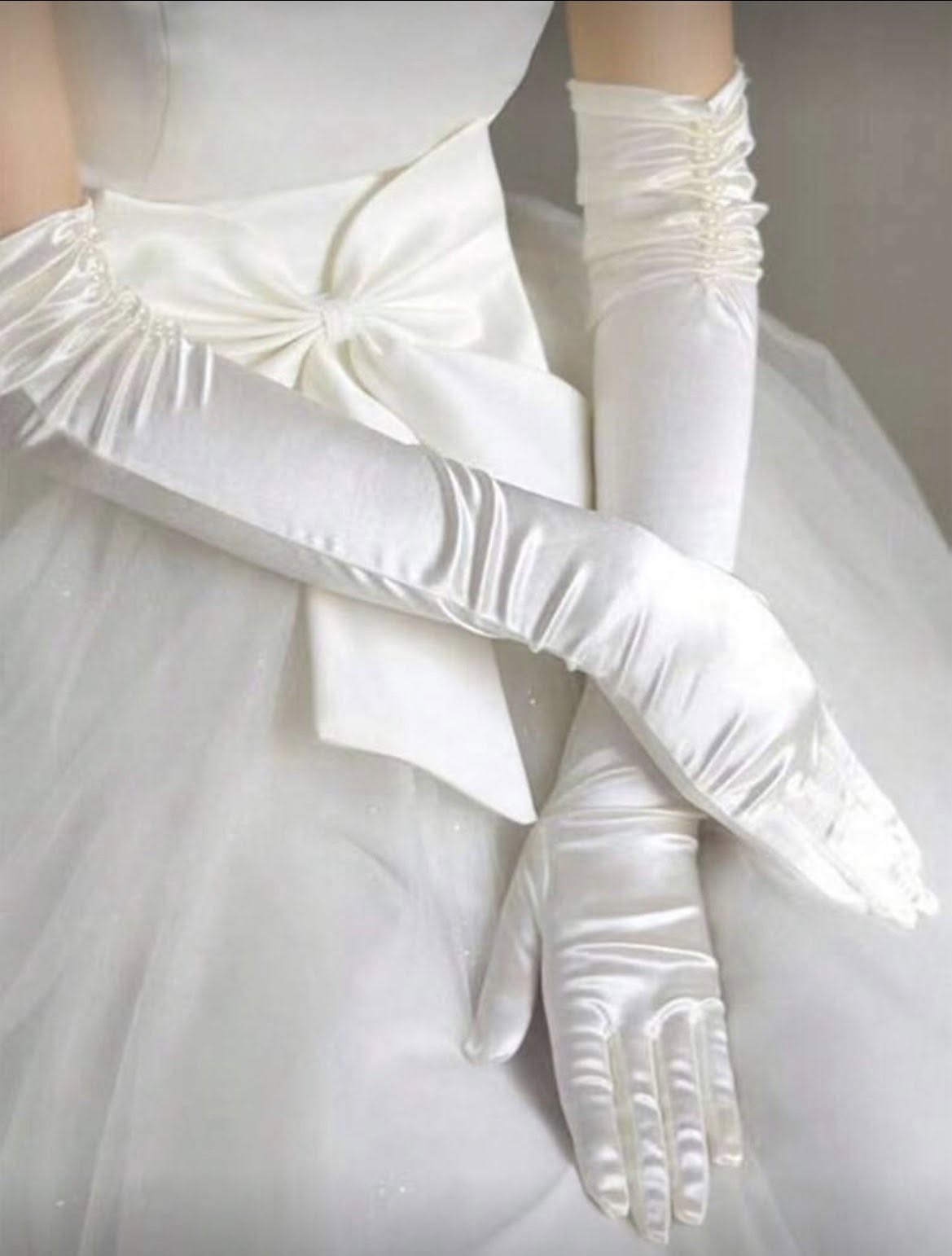 Guantes blancos satin