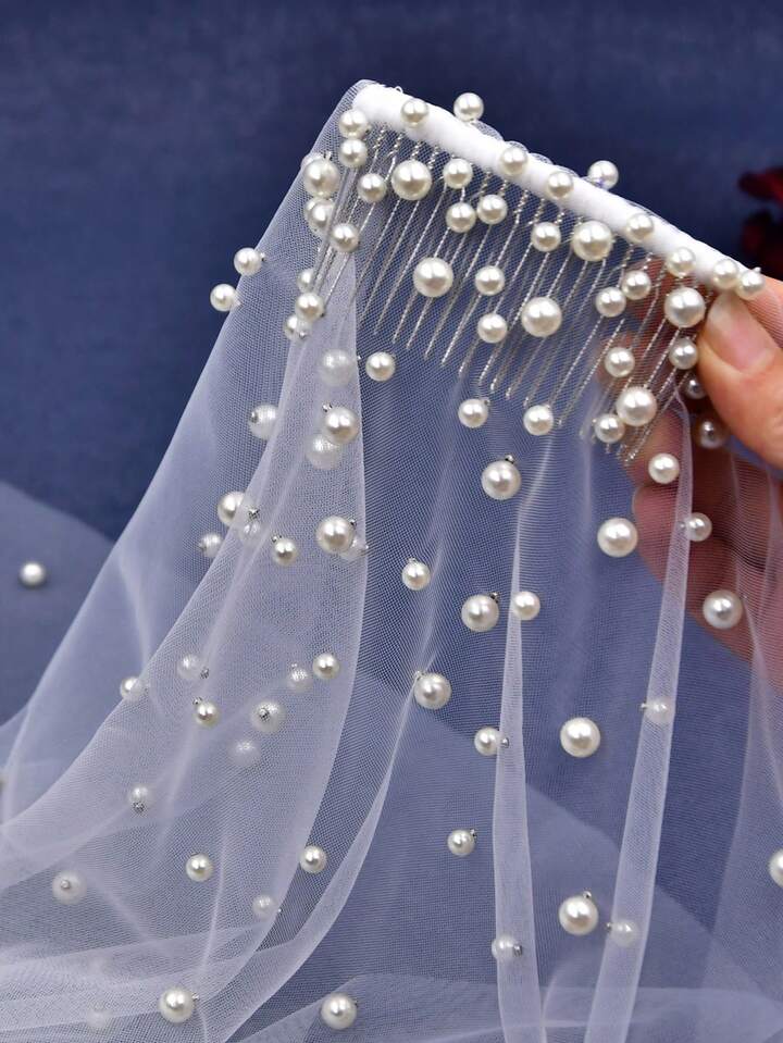 Velo de novia capilla perlas