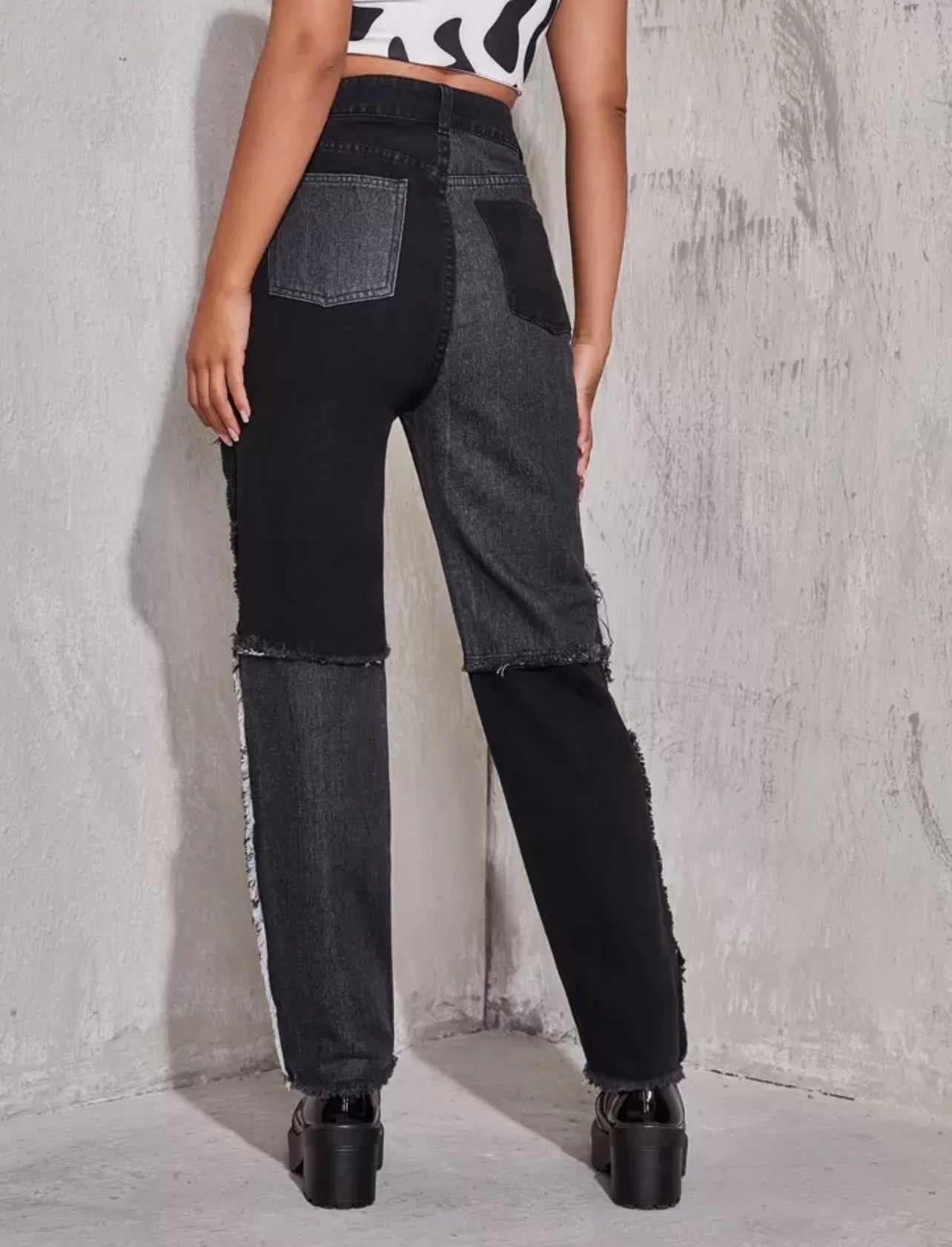 Pantalon block color