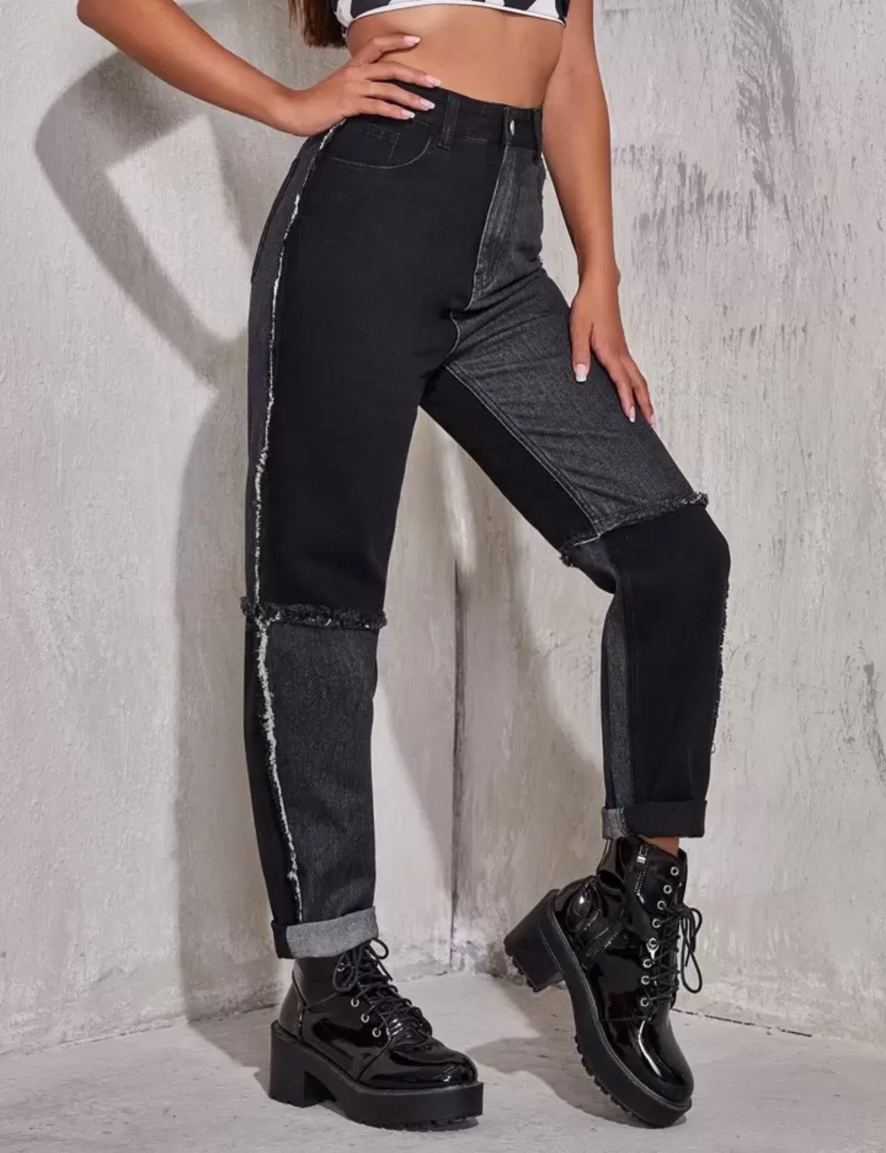 Pantalon block color