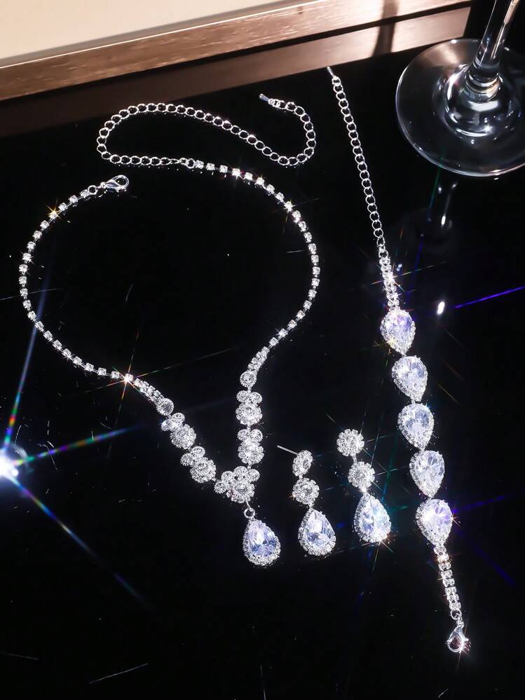 Set 3pz diamante gota de agua