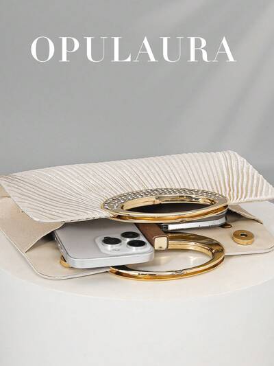 Bolso dorado con brillos