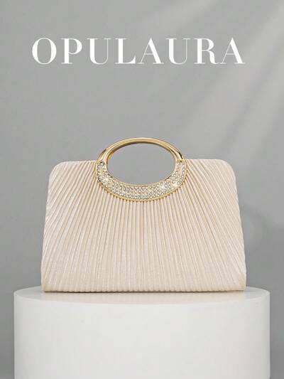 Bolso dorado con brillos