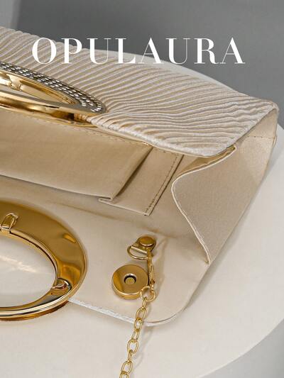 Bolso dorado con brillos
