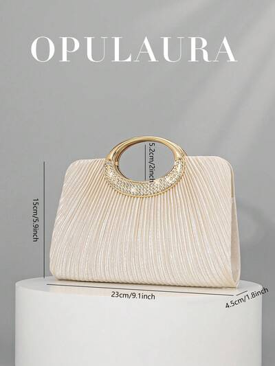 Bolso dorado con brillos