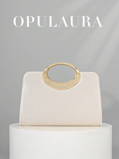 Bolso dorado con brillos
