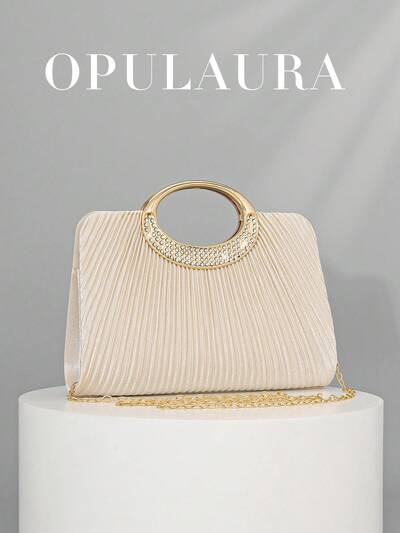 Bolso dorado con brillos