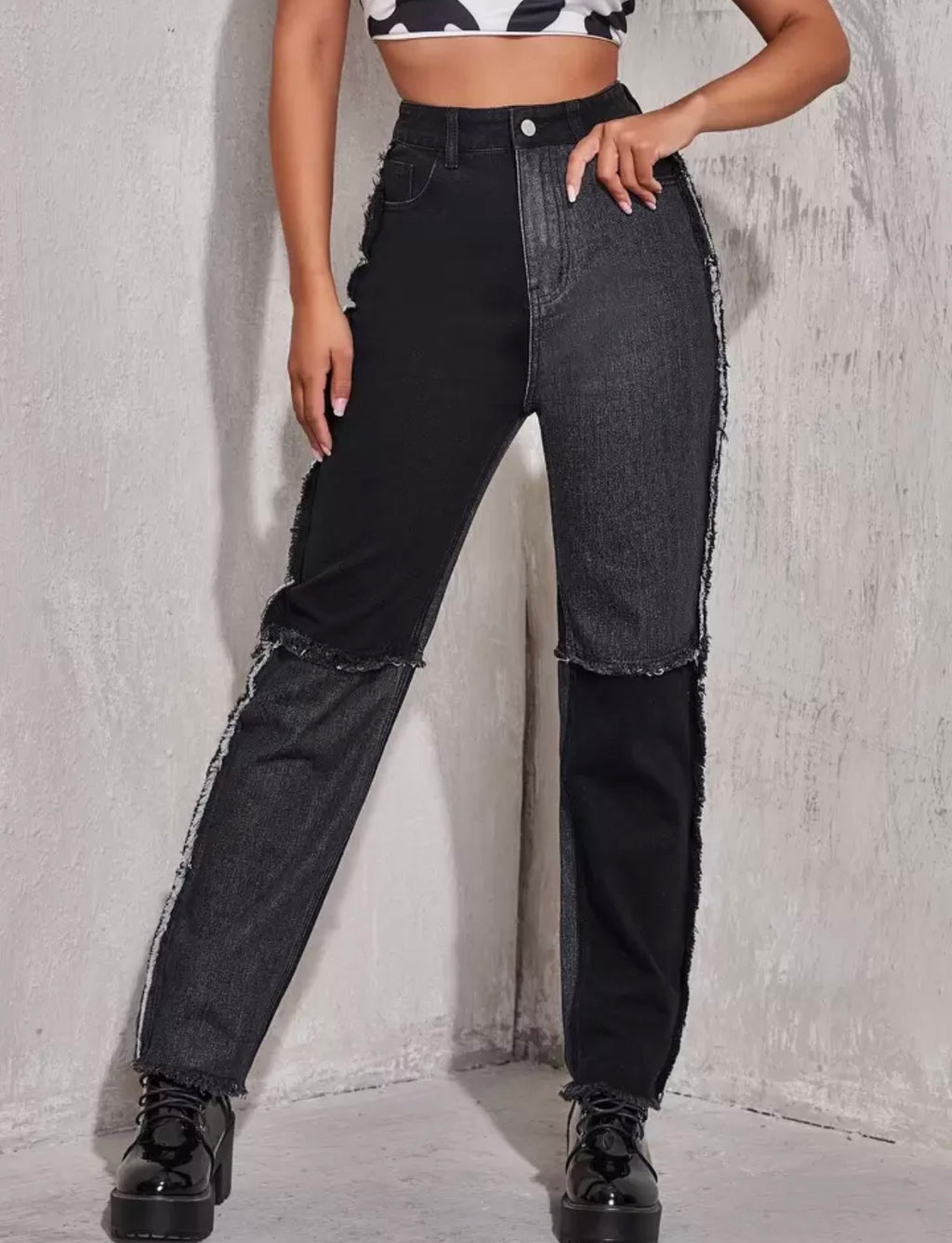 Pantalon block color