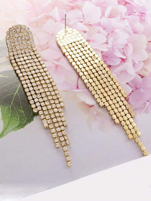 Aretes cascada largos dorados