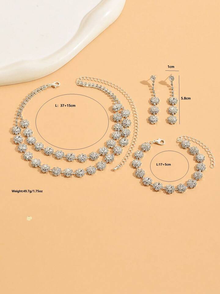 Set de joyeria collar doble 3pz