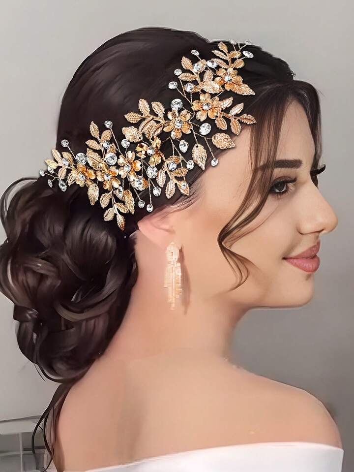 Tocado diadema dorada