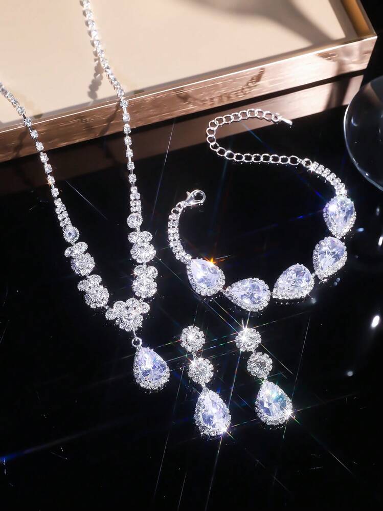 Set 3pz diamante gota de agua