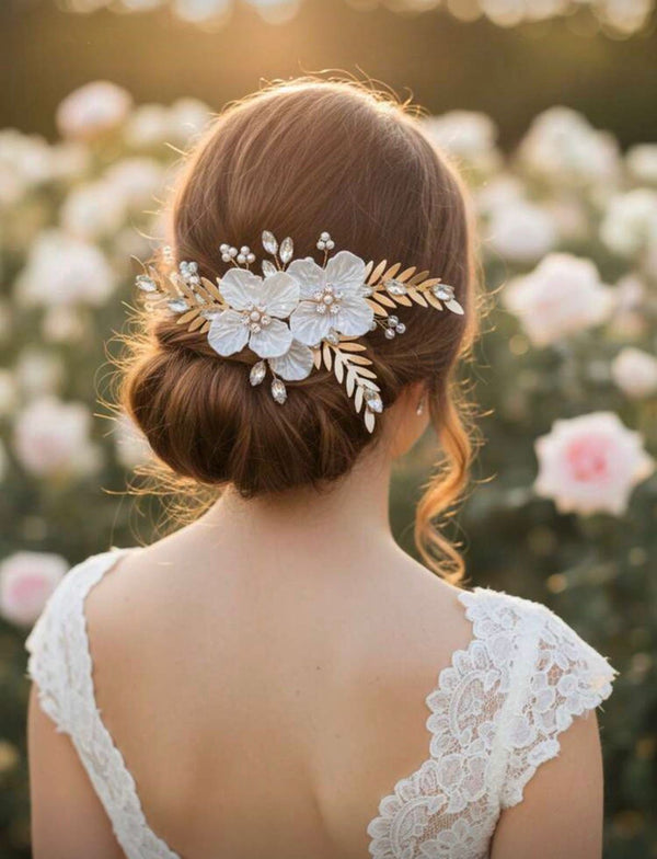 Pinza dorada para cabello