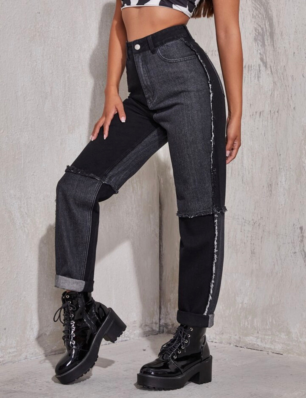 Pantalon block color