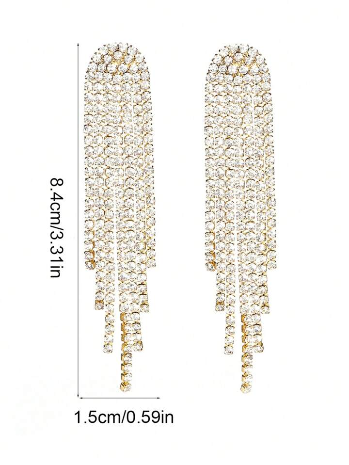 Aretes cascada largos dorados