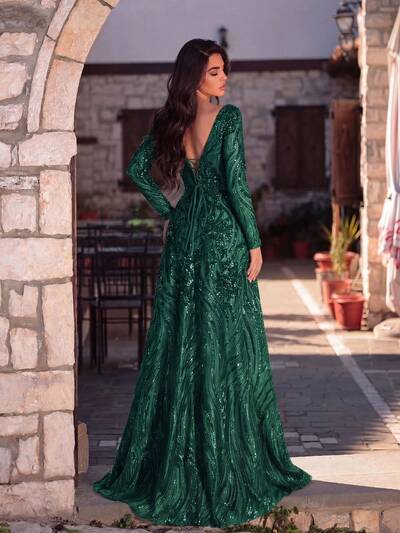 Vestido de Gala Green Shine