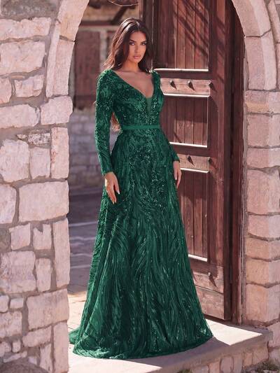 Vestido de Gala Green Shine