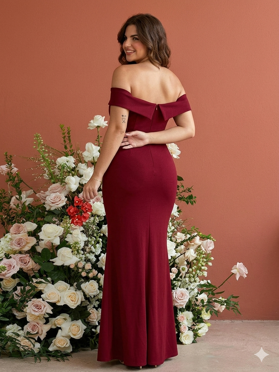 Vestido de gala "Borgoña Clásico"