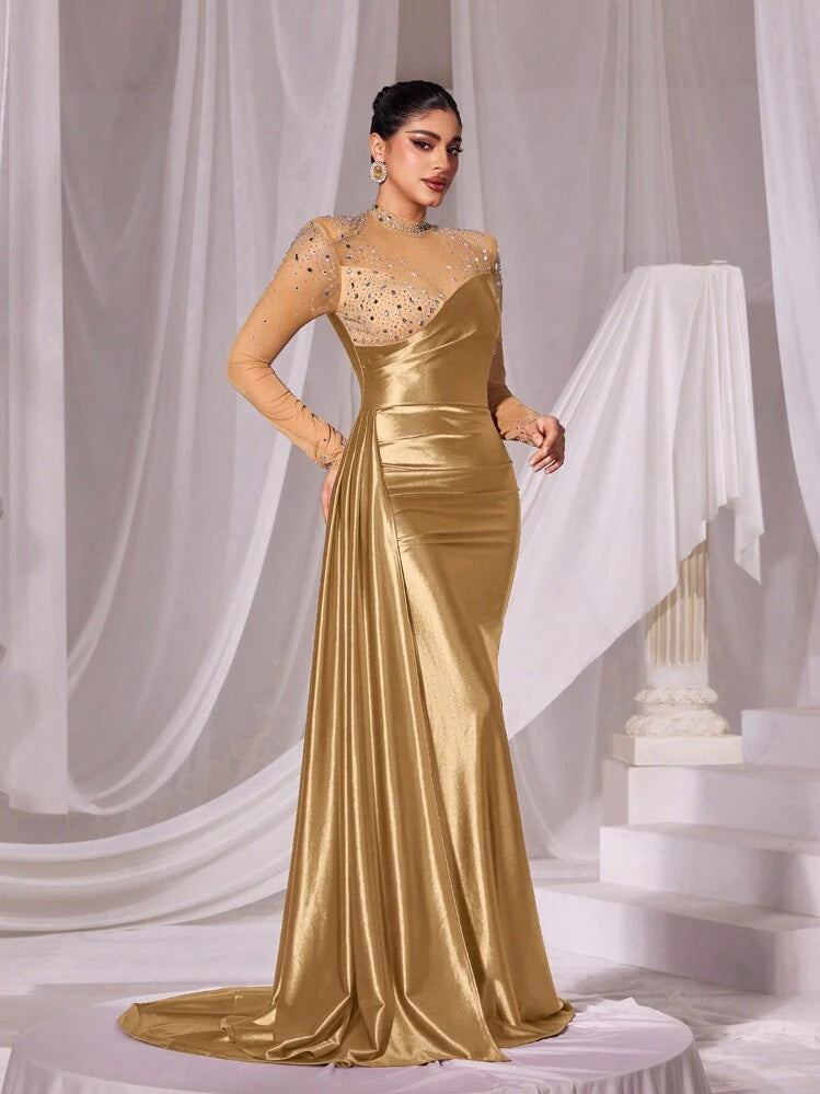 Vestido de gala "Brillo de Oro"