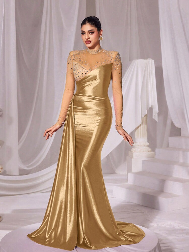 Vestido de gala "Brillo de Oro"