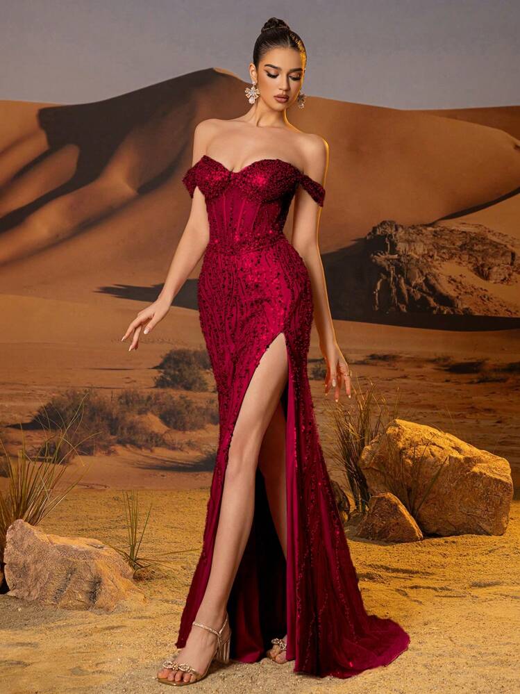 Vestido de gala "Corsé Carmesí"
