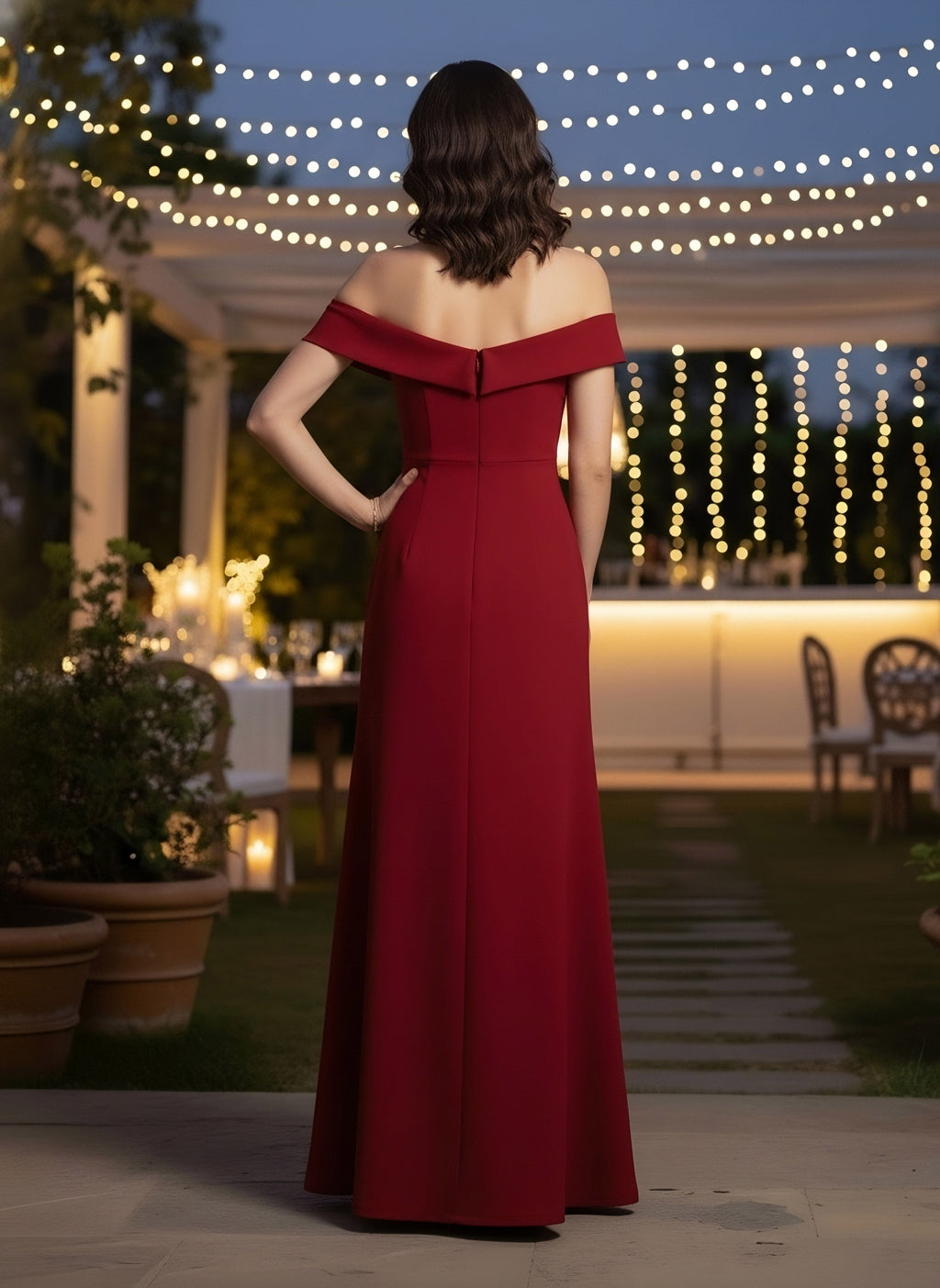 Vestido de gala "Borgoña Clásico"