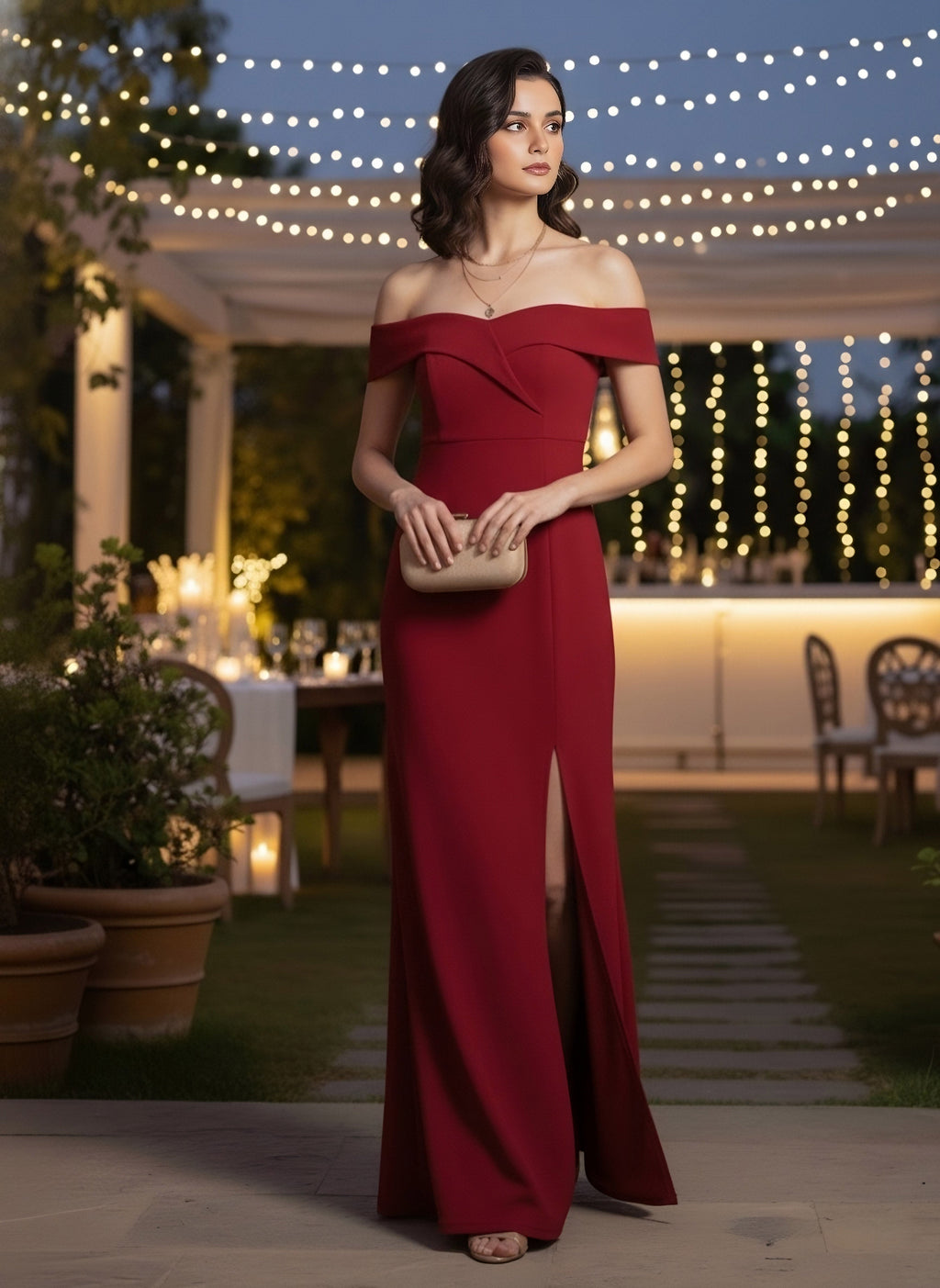 Vestido de gala "Borgoña Clásico"