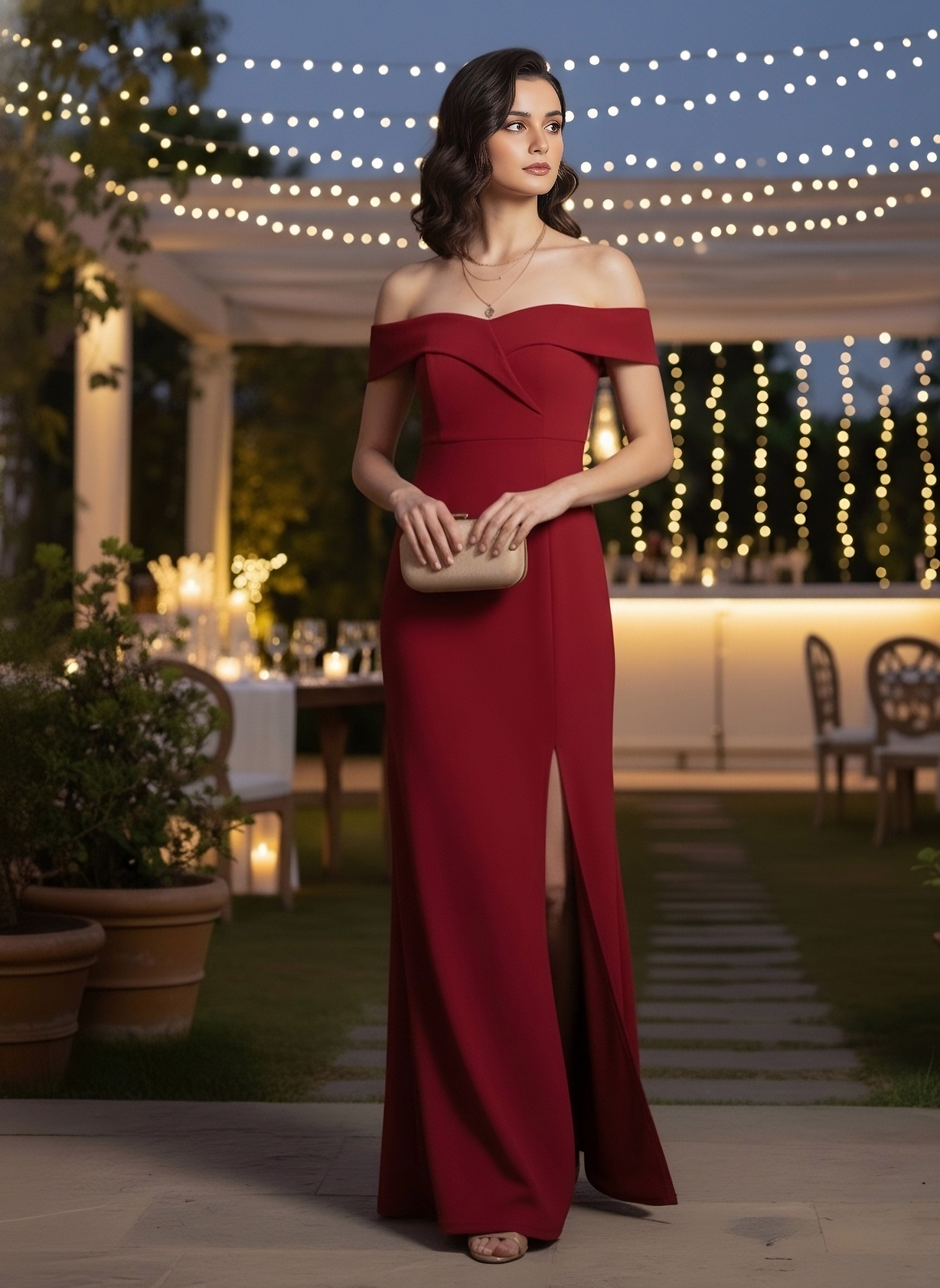 Vestido de gala "Borgoña Clásico"