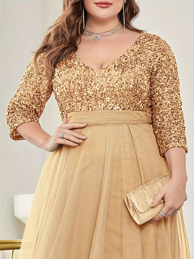 Vestido de gala "Destello Dorado"