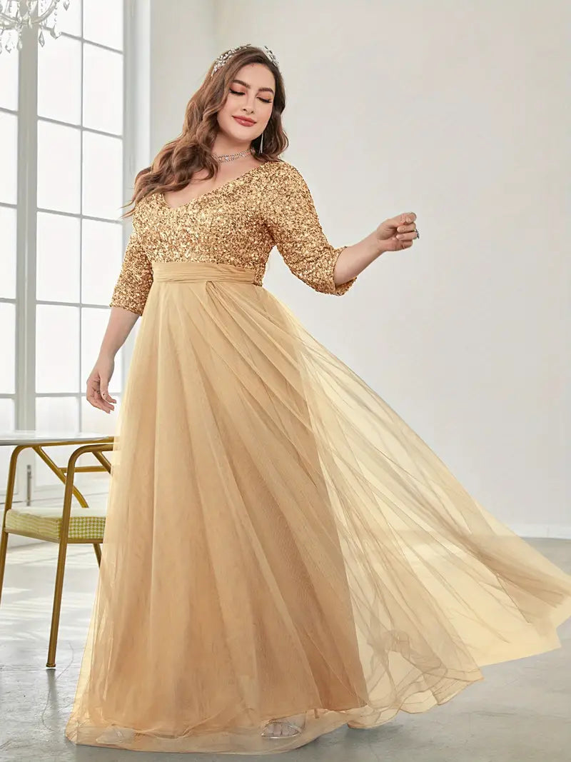 Vestido de gala "Destello Dorado"
