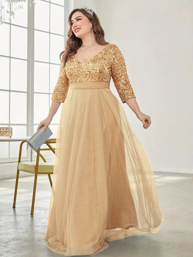 Vestido de gala "Destello Dorado"