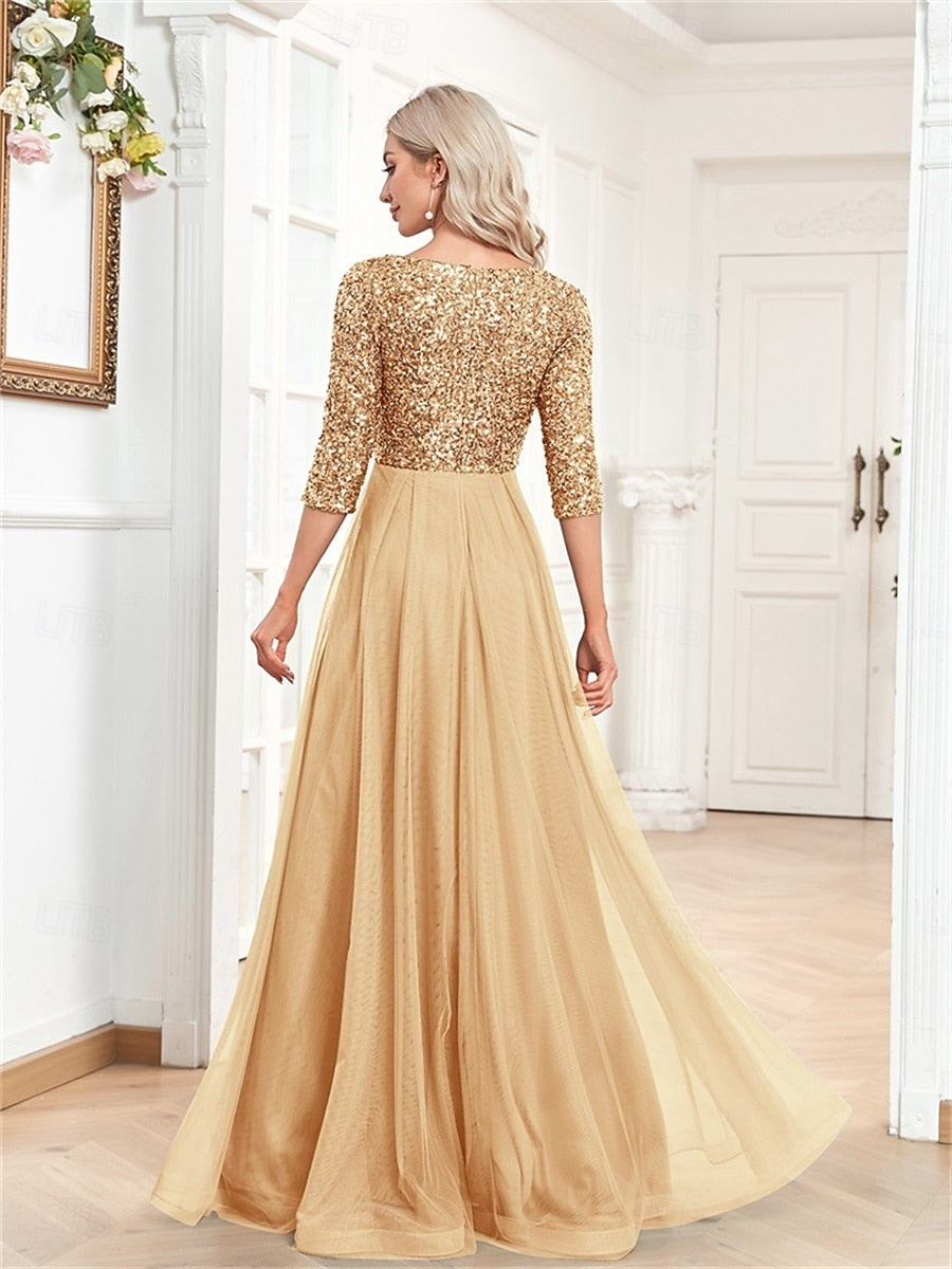 Vestido de gala "Destello Dorado"