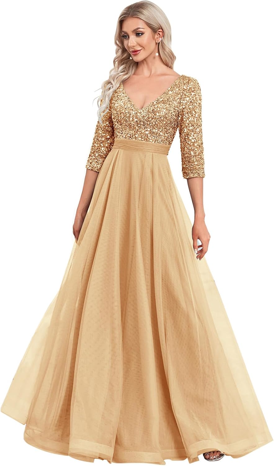 Vestido de gala "Destello Dorado"