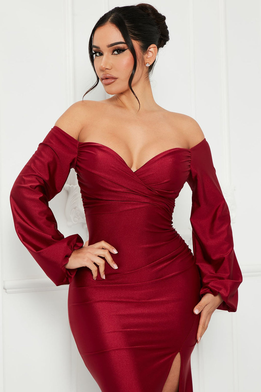 Vestido de gala "Borgoña Sedoso"
