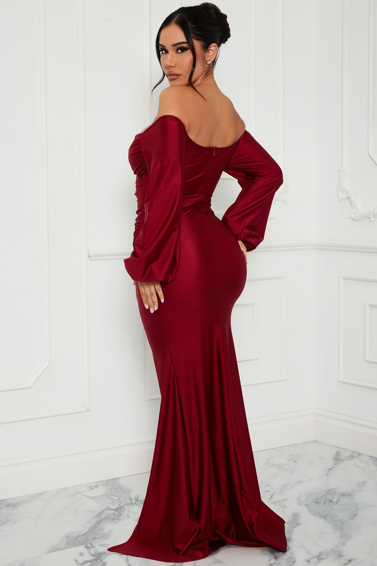 Vestido de gala "Borgoña Sedoso"
