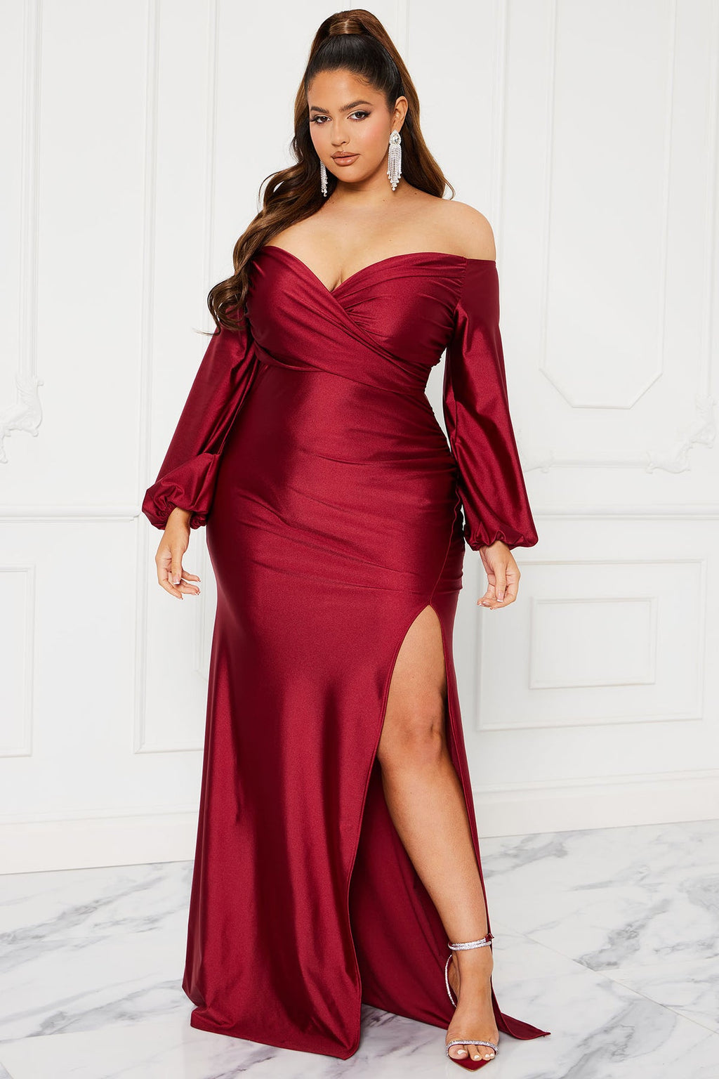 Vestido de gala "Borgoña Sedoso"