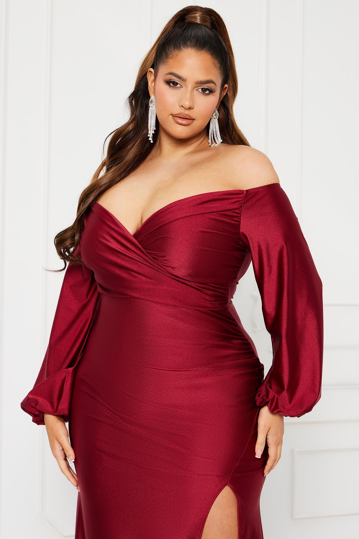 Vestido de gala "Borgoña Sedoso"