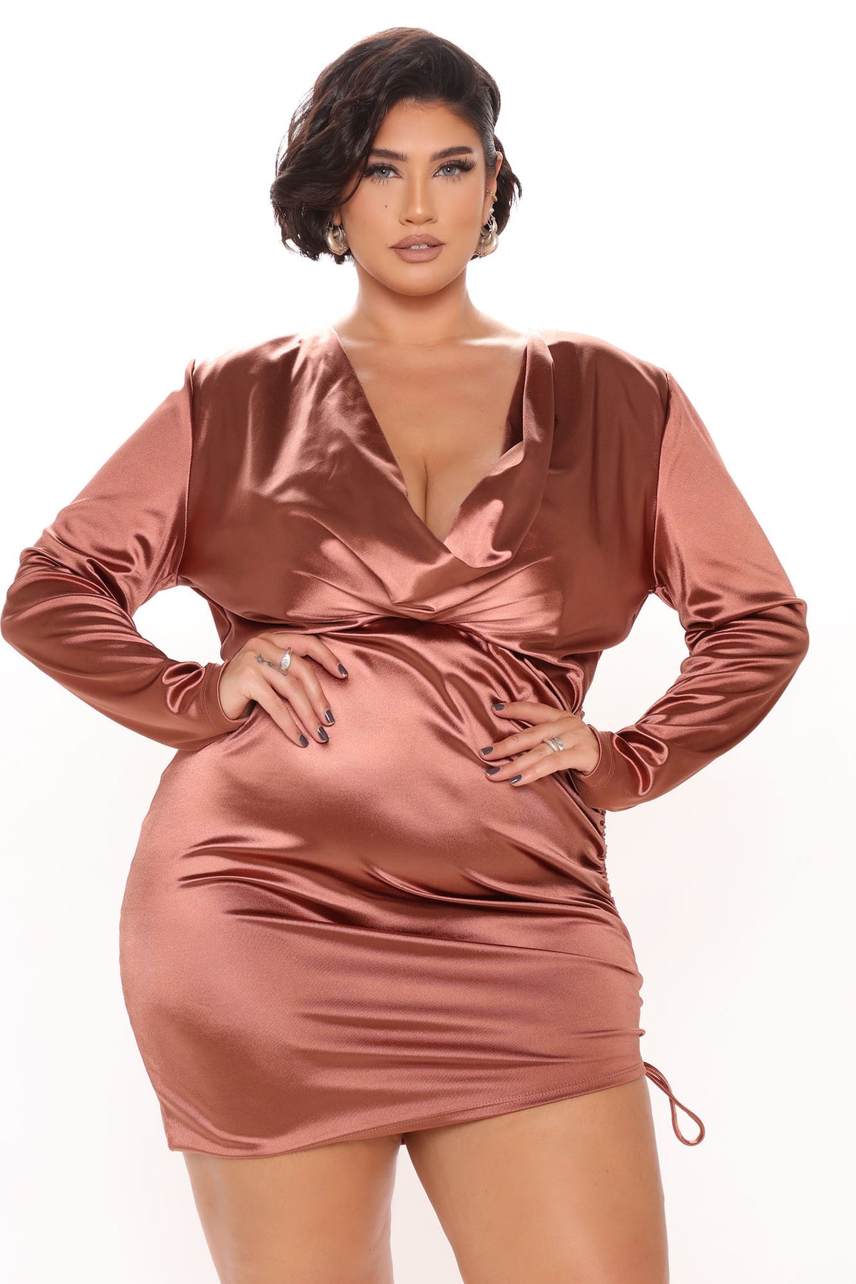 Vestido de cóctel "Satén Canela"