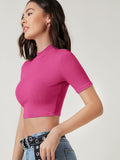 Top crop basico cuello de tortuga