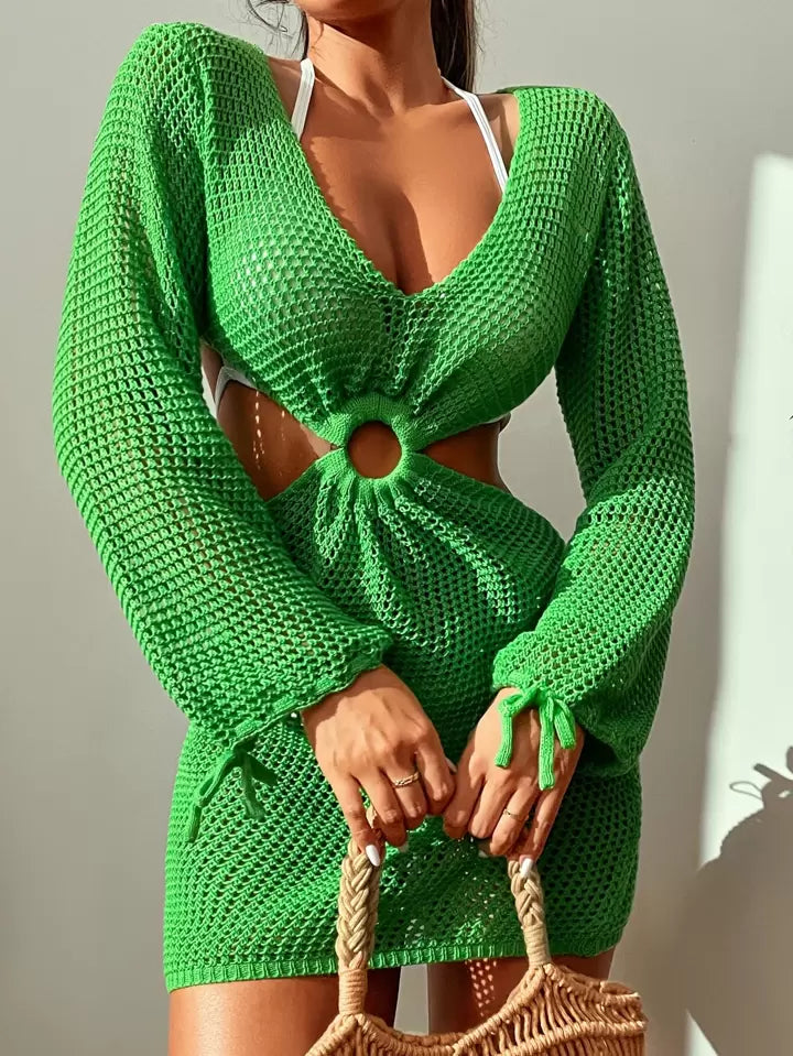 Vestido Crochet Neón