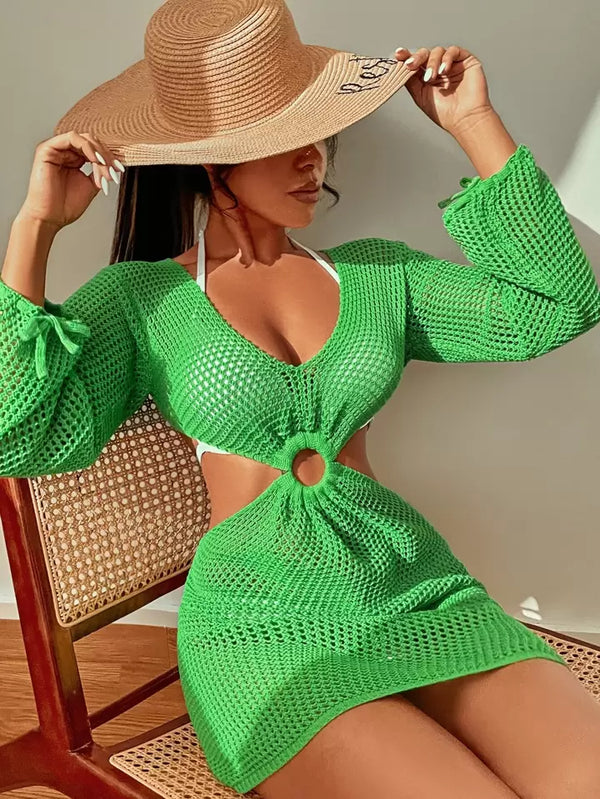 Vestido Crochet Neón