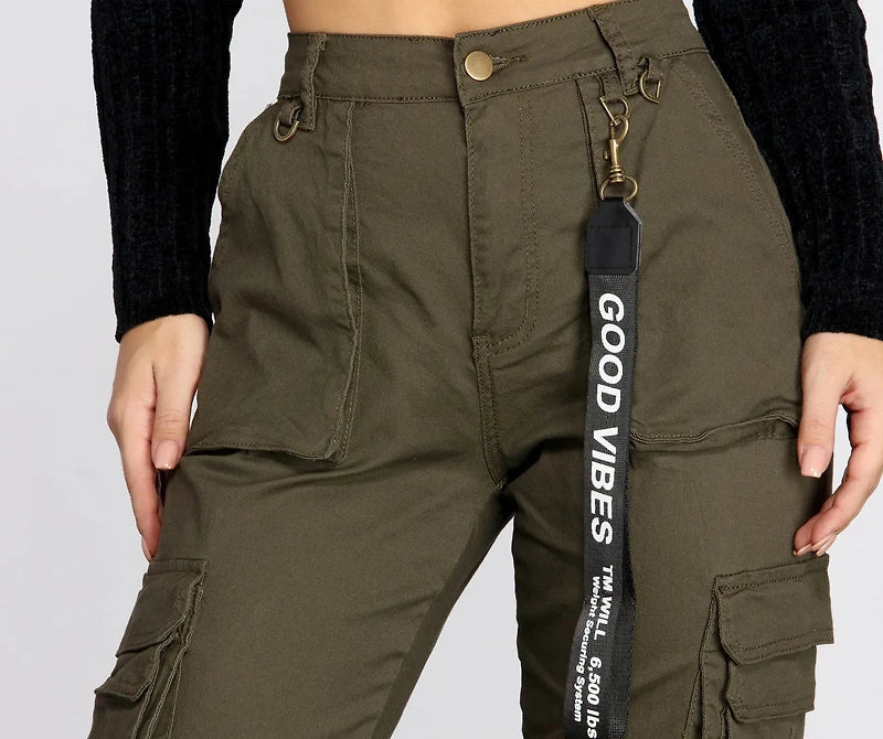 Pantalon good vibes cargo jogger FN verde