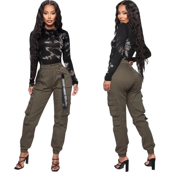 Pantalon good vibes cargo jogger FN verde